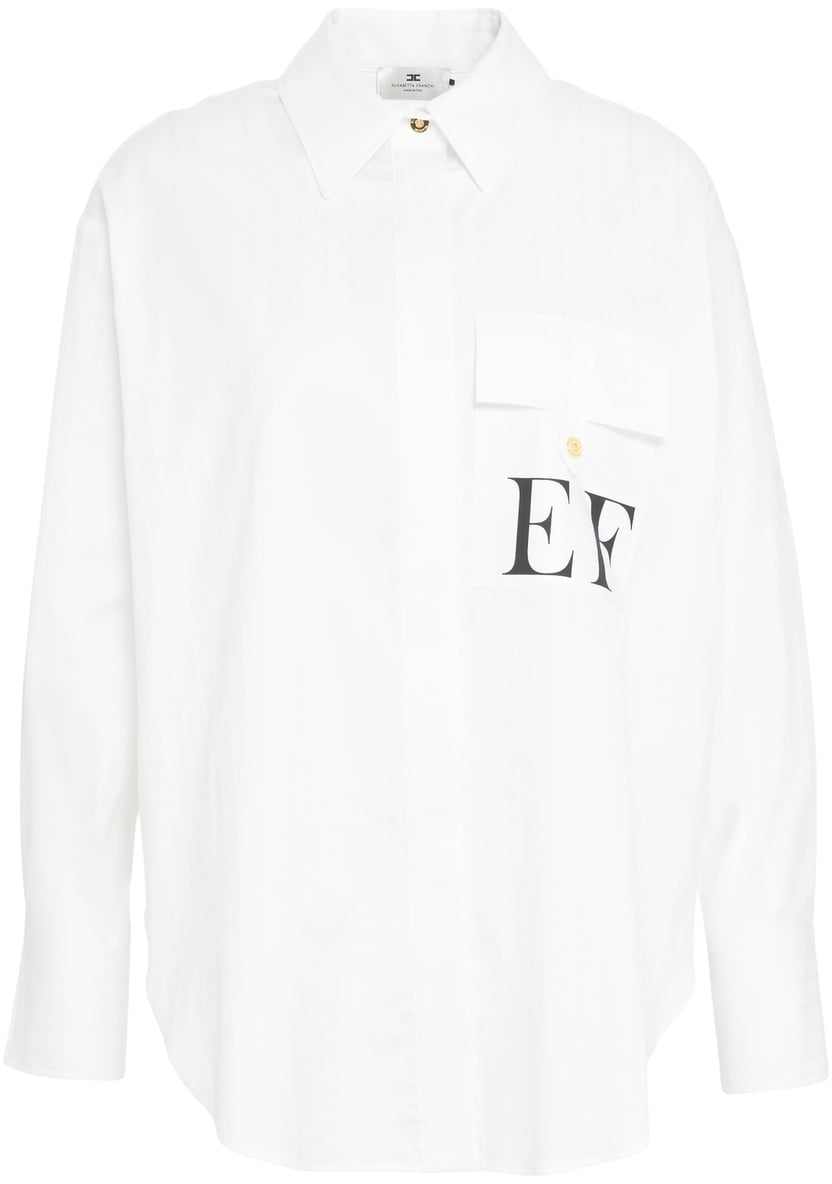 Elisabetta Franchi Camicia oversize con logo Wit