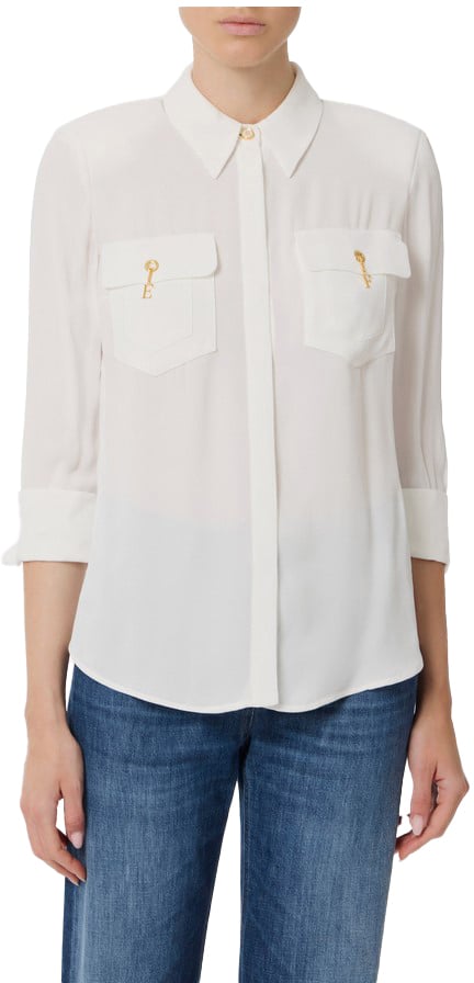Elisabetta Franchi Shirts Cyan Cyaan