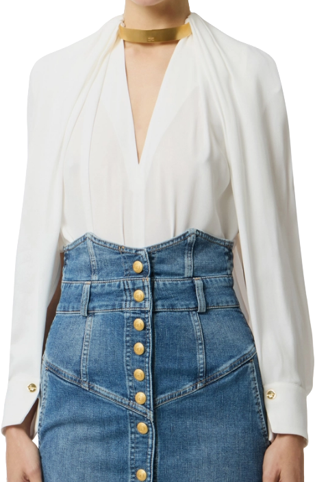 Elisabetta Franchi Shirts Ivory Wit