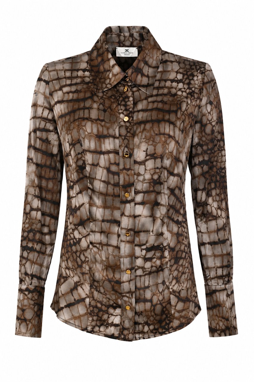 Elisabetta Franchi Shirts Cacao Taupe