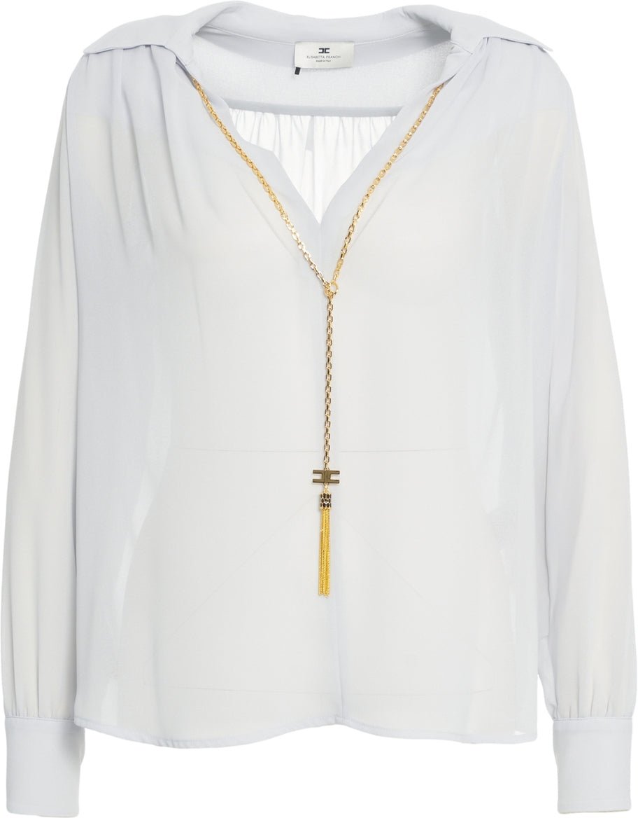 Elisabetta Franchi Blouse with chain detail Blauw