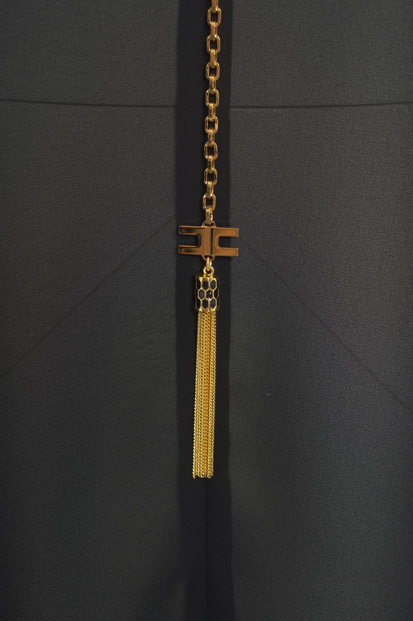 Elisabetta Franchi Blouse with chain detail Zwart