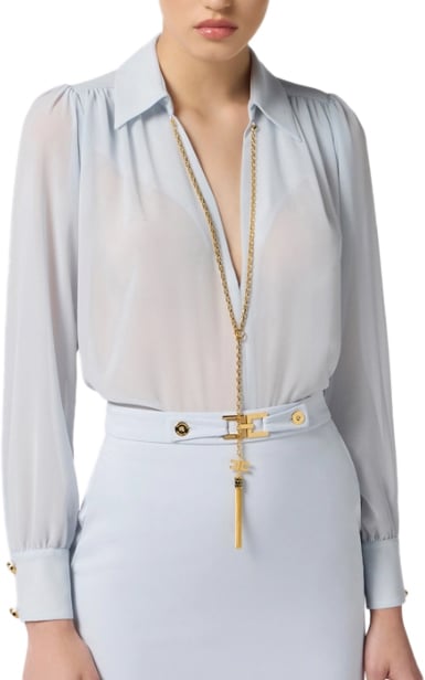 Elisabetta Franchi Shirts Clear Blue Blauw