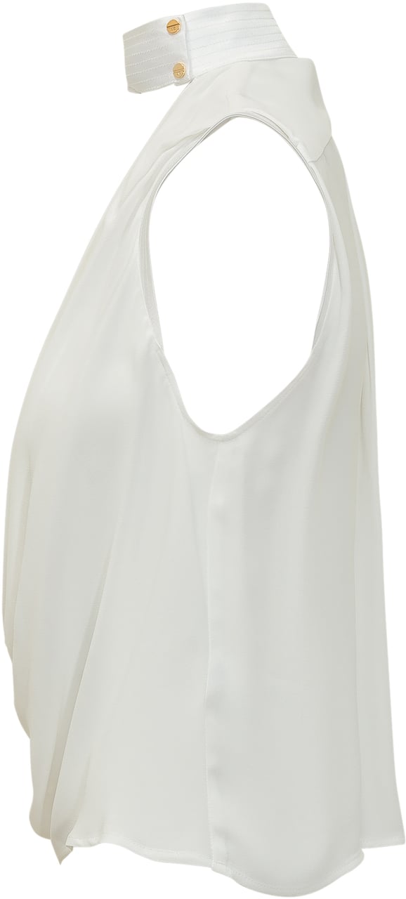 Elisabetta Franchi Camicia con Scollo Profondo e Drappeggio Wit