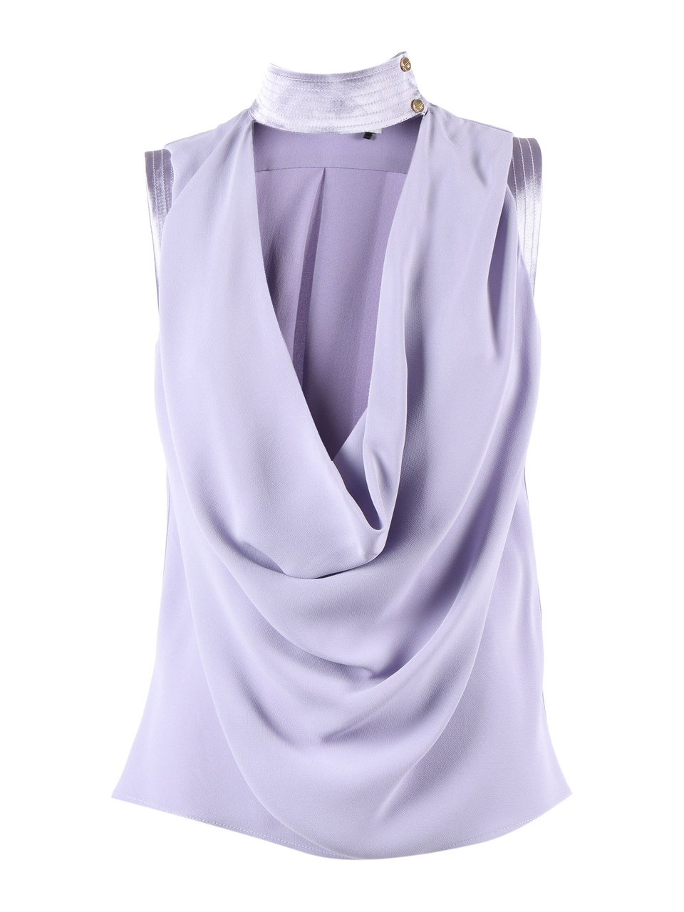 Elisabetta Franchi Draped Cowl Neck Blouse Paars