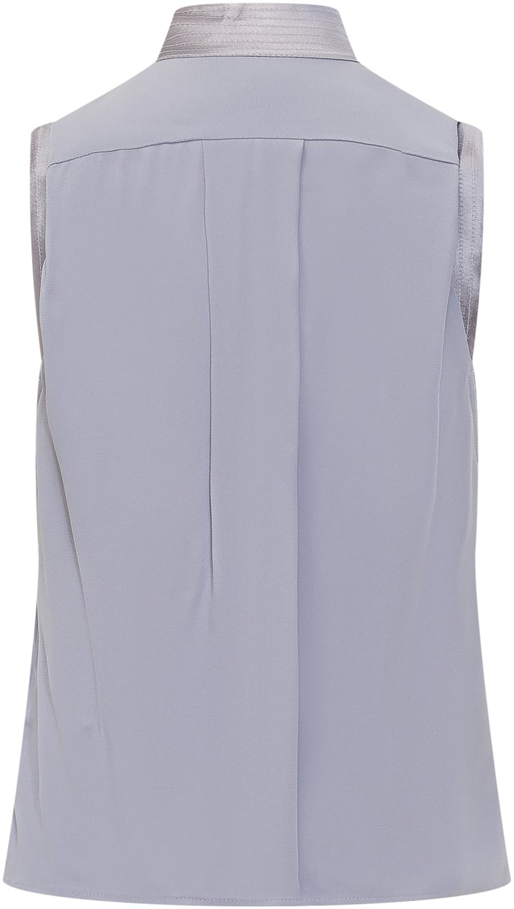 Elisabetta Franchi Camicia Senza Maniche Con Scollo Drappeggiato Lichtgrijs