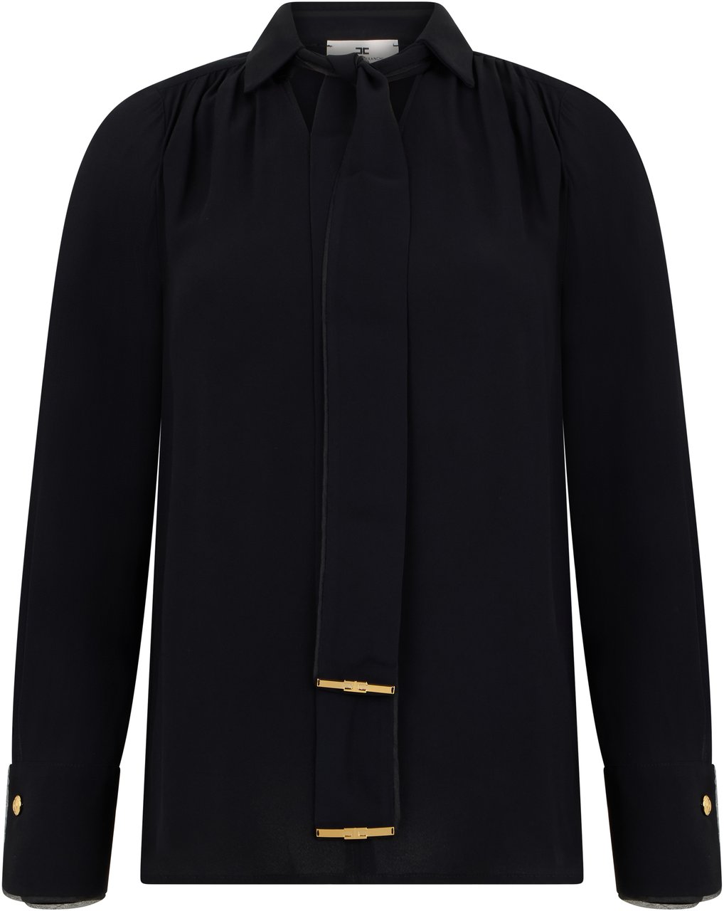 Elisabetta Franchi Blouse in viscose with decorative details Zwart