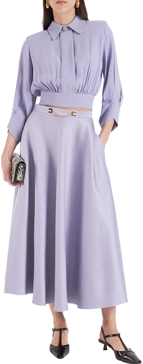 Elisabetta Franchi Blouse with logo detail Paars