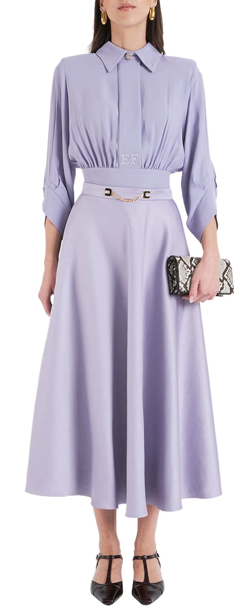 Elisabetta Franchi Blouse with logo detail Paars