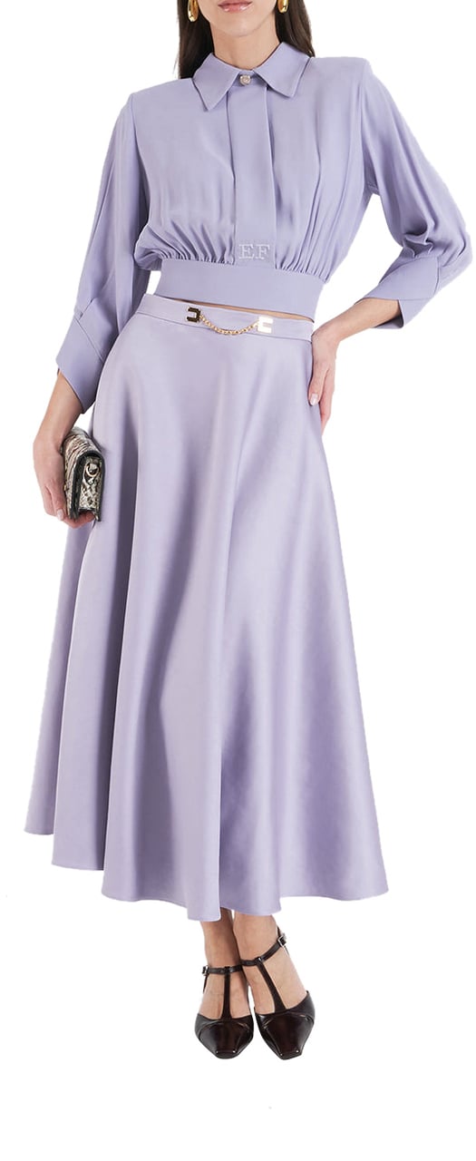 Elisabetta Franchi Blouse with logo detail Paars