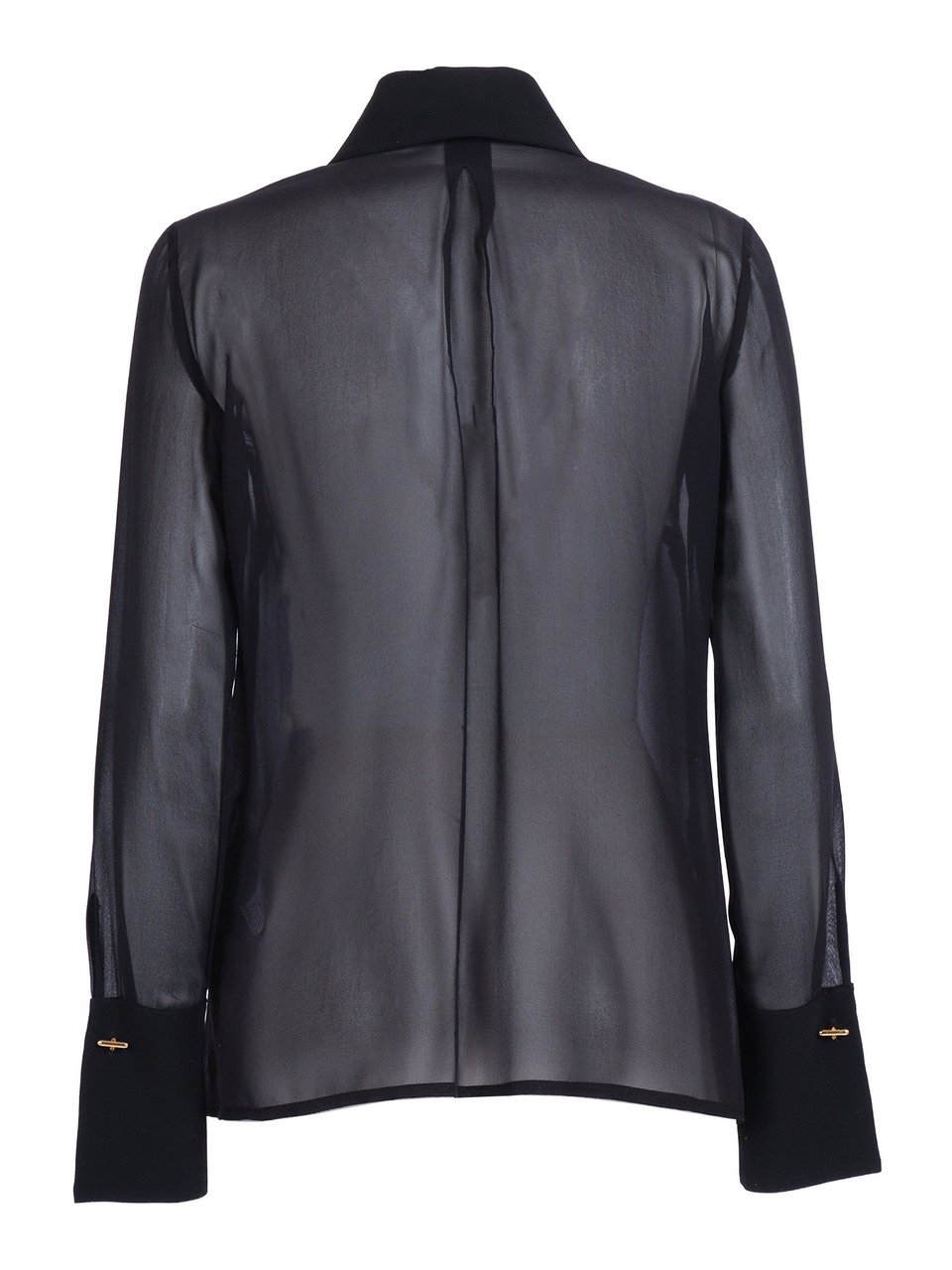 Elisabetta Franchi Semi Transparent Silk Bow Blouse Zwart
