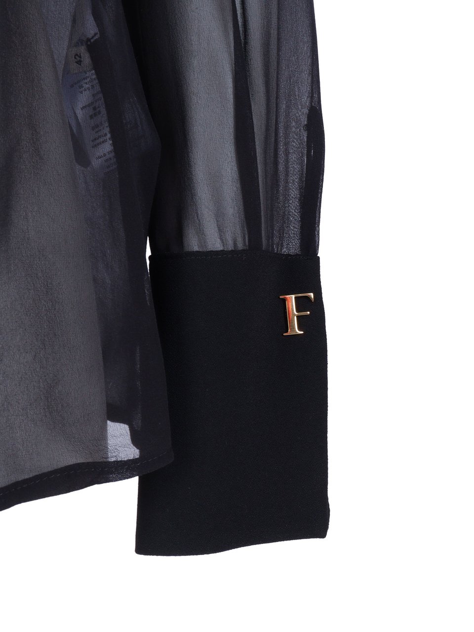 Elisabetta Franchi Semi Transparent Silk Bow Blouse Zwart