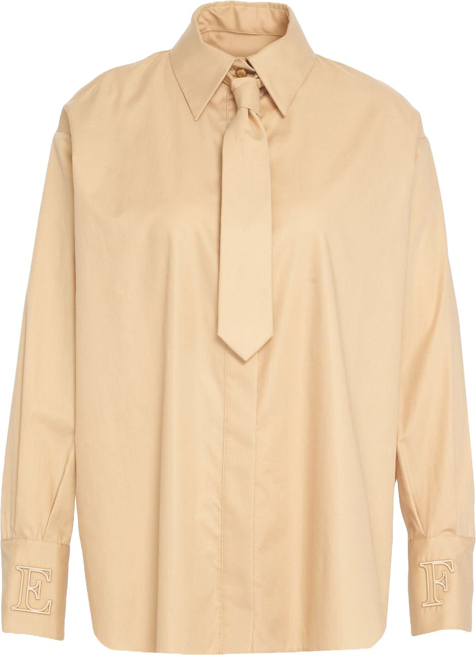 Elisabetta Franchi Shirt with tie detail Beige