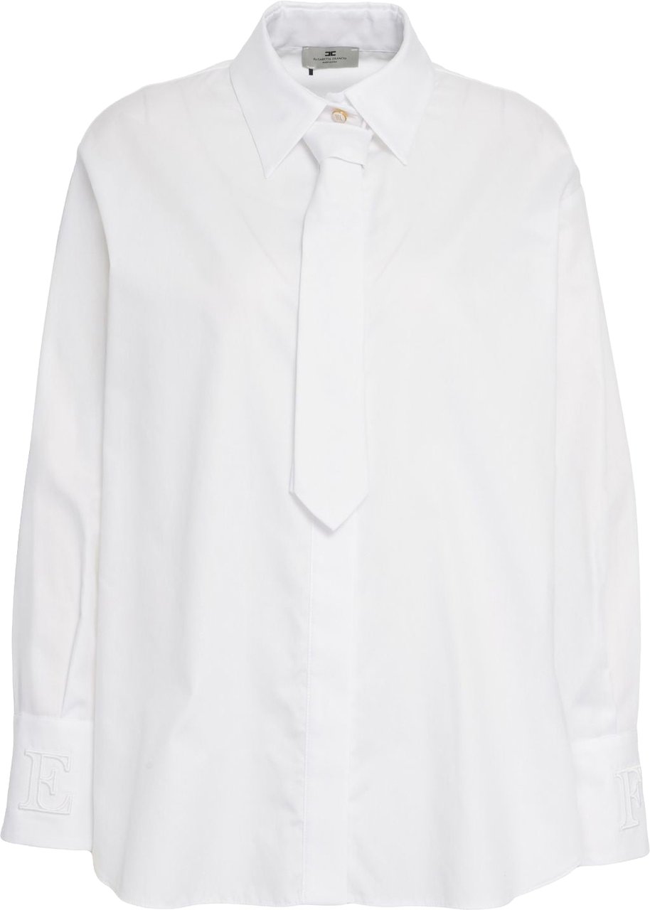 Elisabetta Franchi Shirt with tie detail Wit