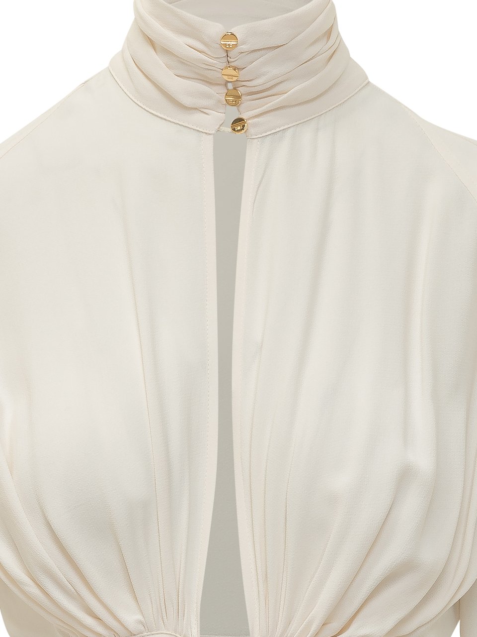 Elisabetta Franchi Blusa con Collo Alto e Cintura Wit