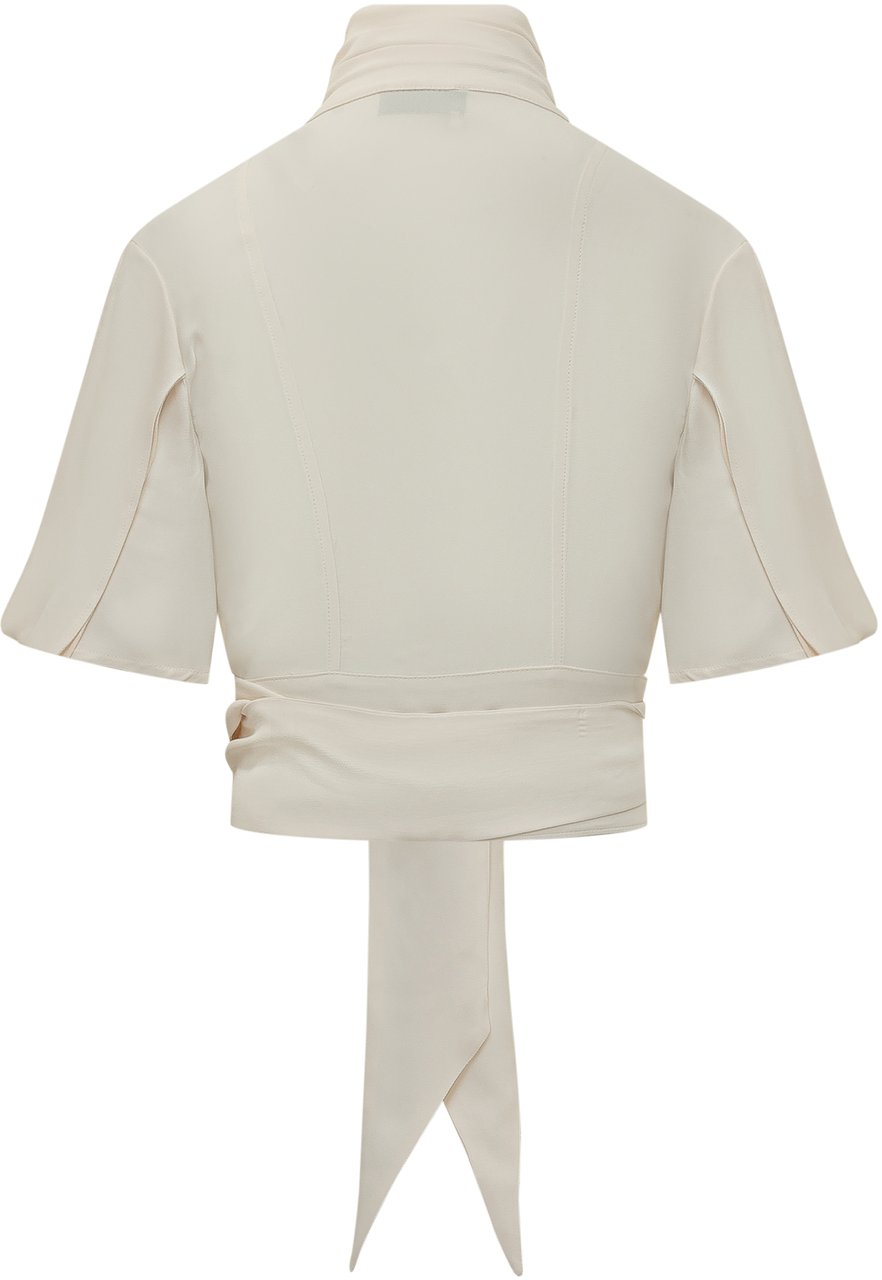 Elisabetta Franchi Blusa con Collo Alto e Cintura Wit