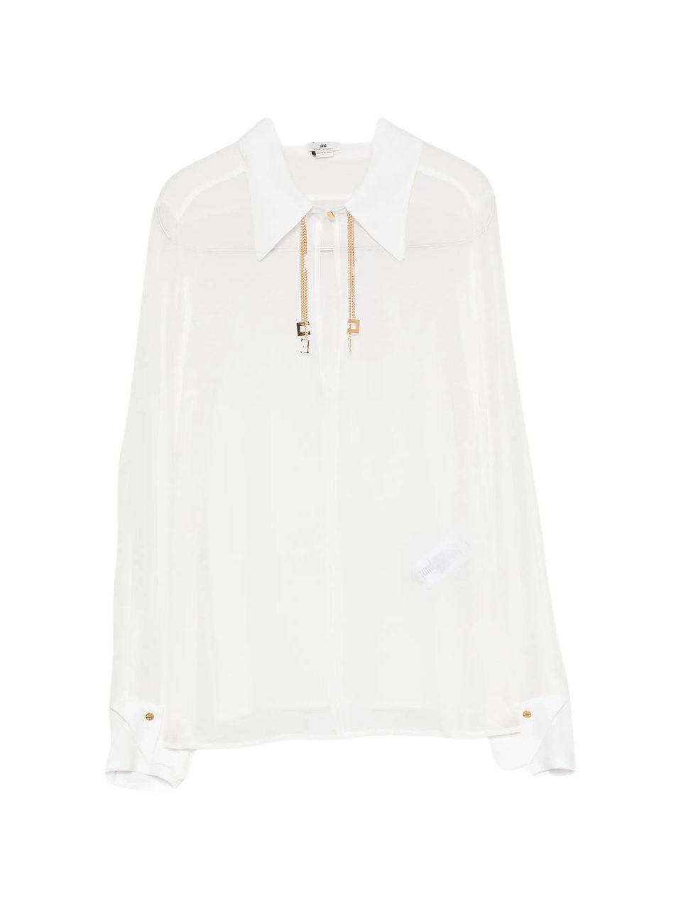 Elisabetta Franchi Camicia Sheer White Blouse Wit