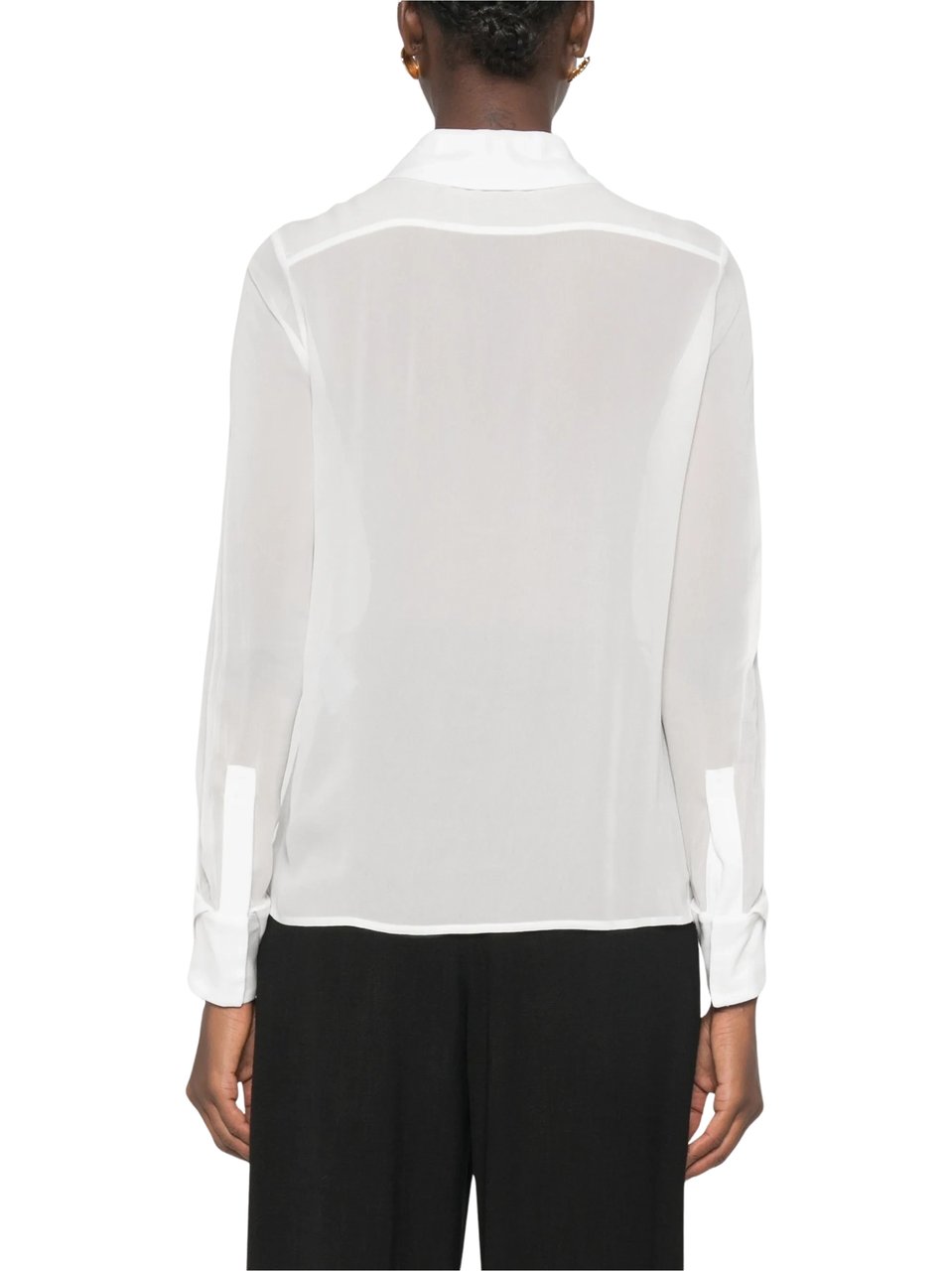Elisabetta Franchi Camicia Sheer White Blouse Wit
