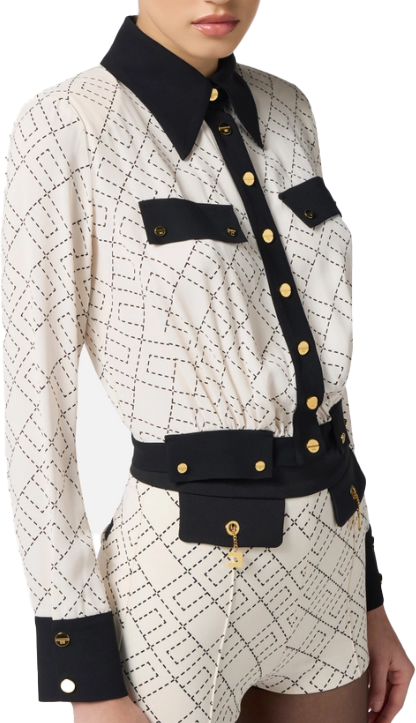 Elisabetta Franchi Shirts Lattenero Zwart