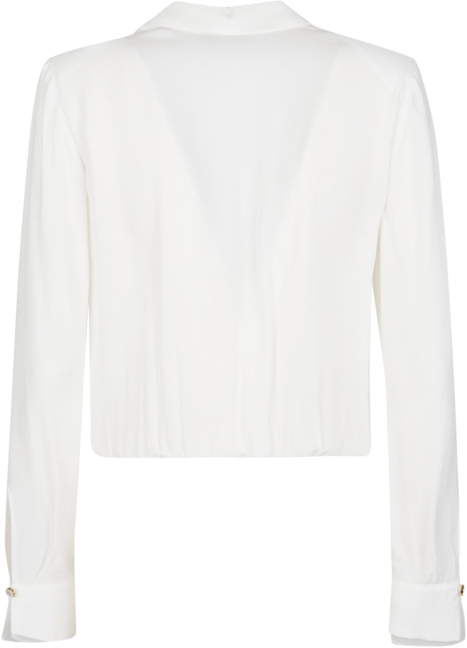 Elisabetta Franchi Long Sleeve Bodysuit Shirt White Wit