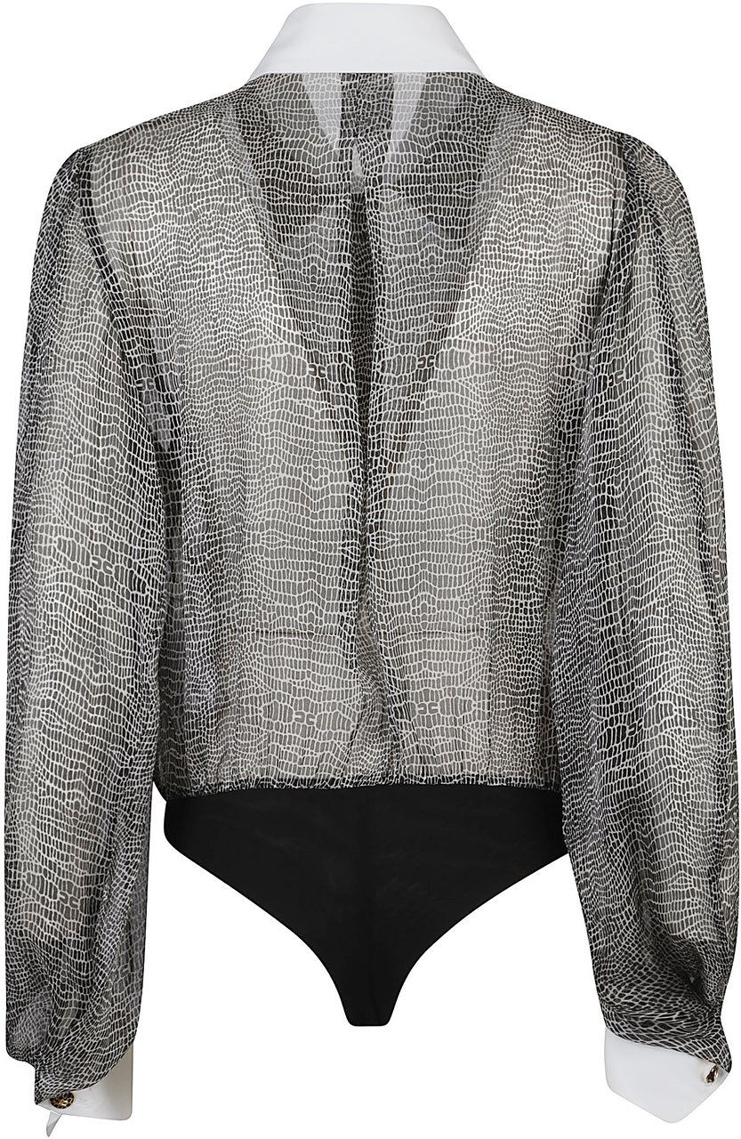 Elisabetta Franchi Long Sleeve Shirt Body Black Zwart