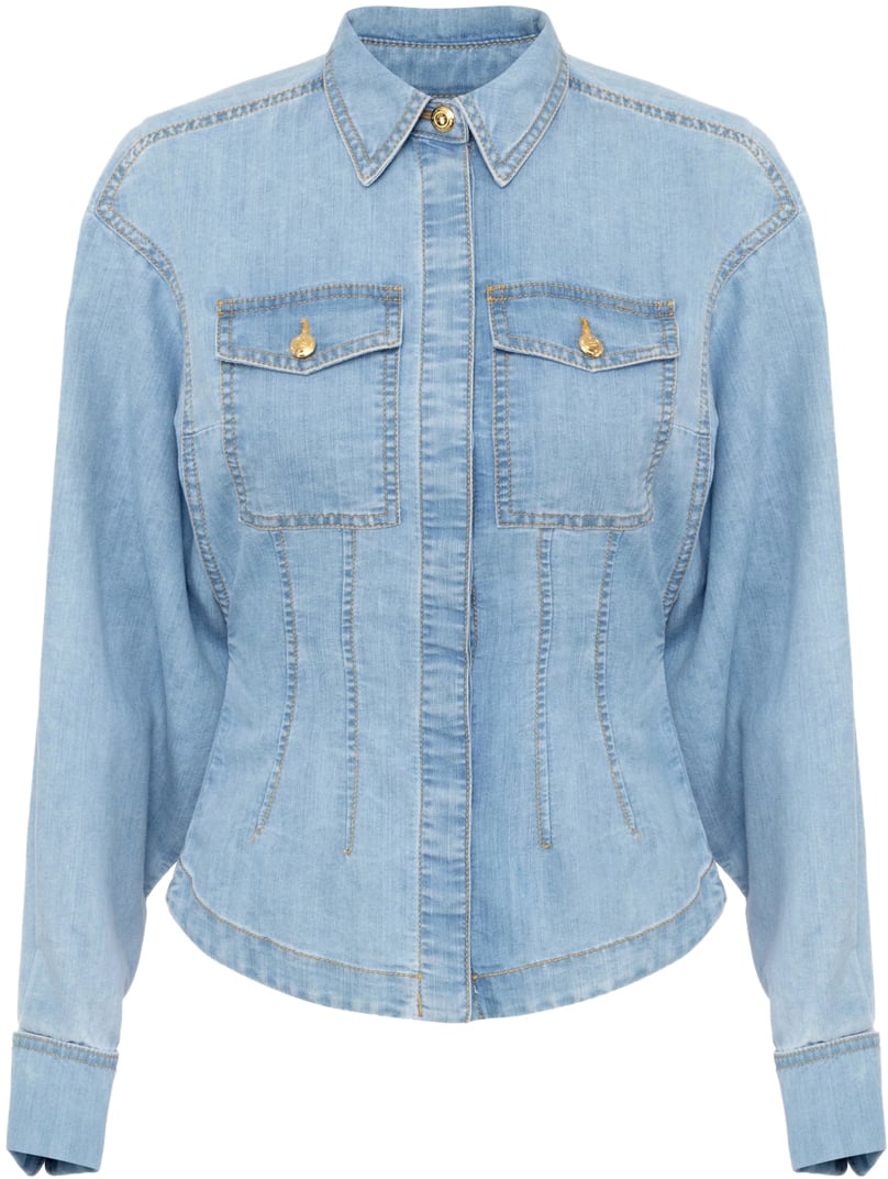 Elisabetta Franchi Shirts Blue Blauw