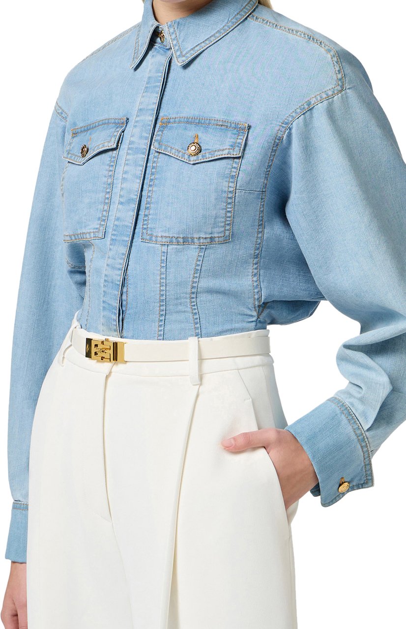 Elisabetta Franchi Shirts Blue Blauw