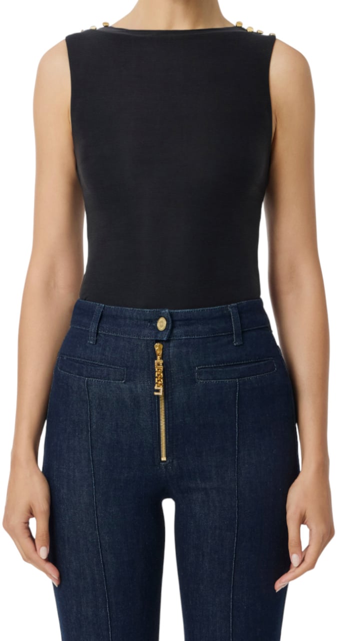 Elisabetta Franchi T-Shirts And Polos Black Zwart