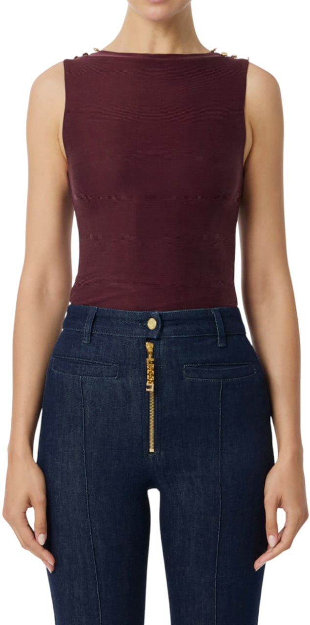 Elisabetta Franchi T-Shirts And Polos Coffee Bruin