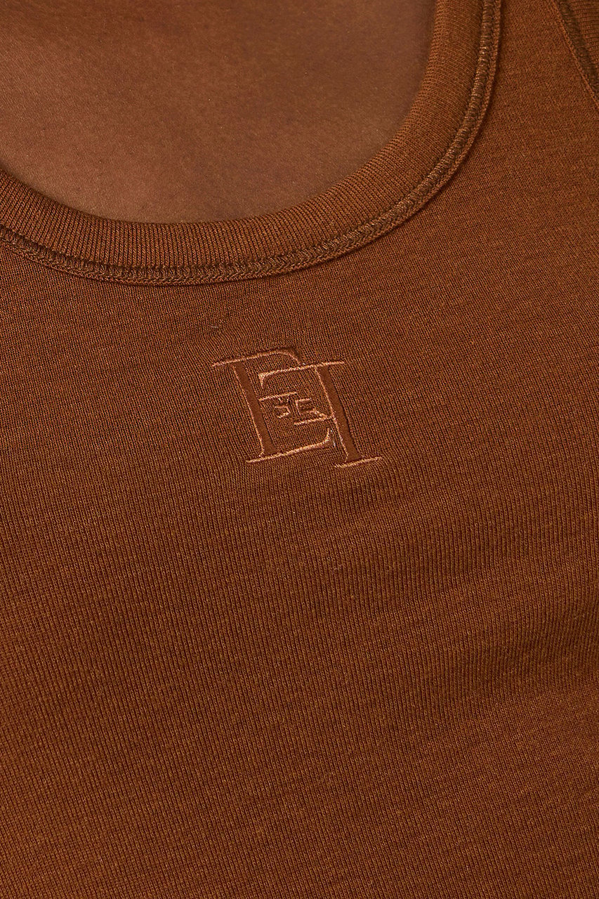 Elisabetta Franchi T-Shirts And Polos Leather Brown Bruin