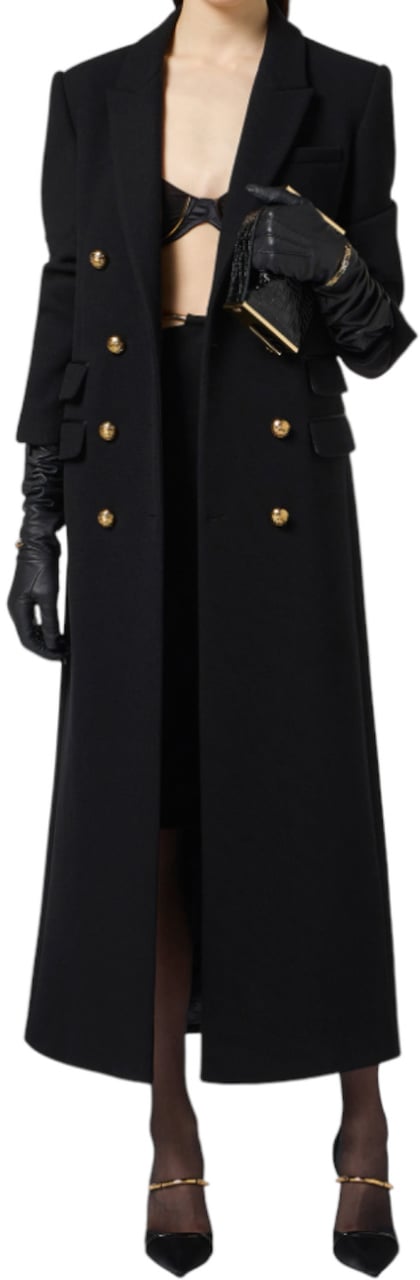 Elisabetta Franchi Coats Black Zwart