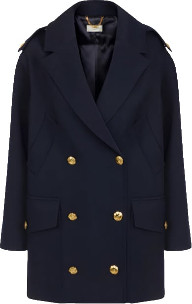 Elisabetta Franchi Coats Blu Navy