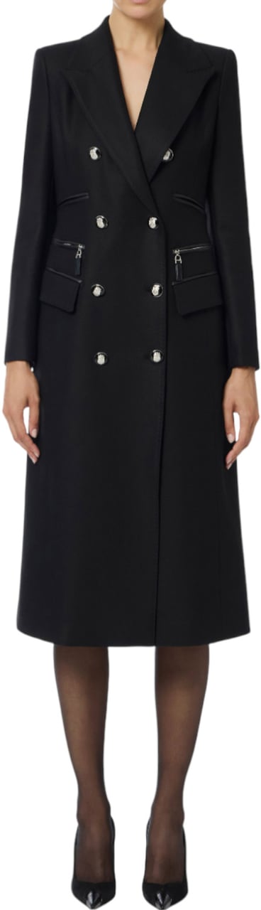 Elisabetta Franchi Coats Black Zwart