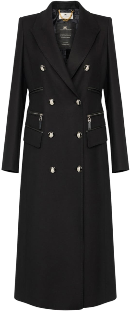 Elisabetta Franchi Coats Black Zwart