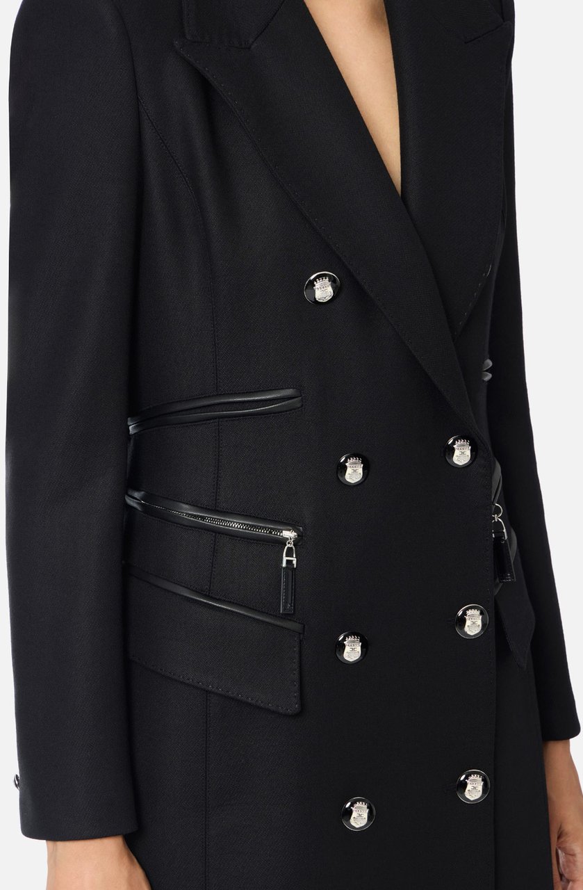 Elisabetta Franchi Coats Black Zwart