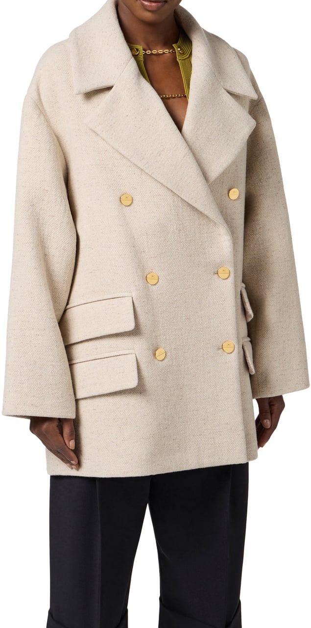 Elisabetta Franchi Coats Milk Wit