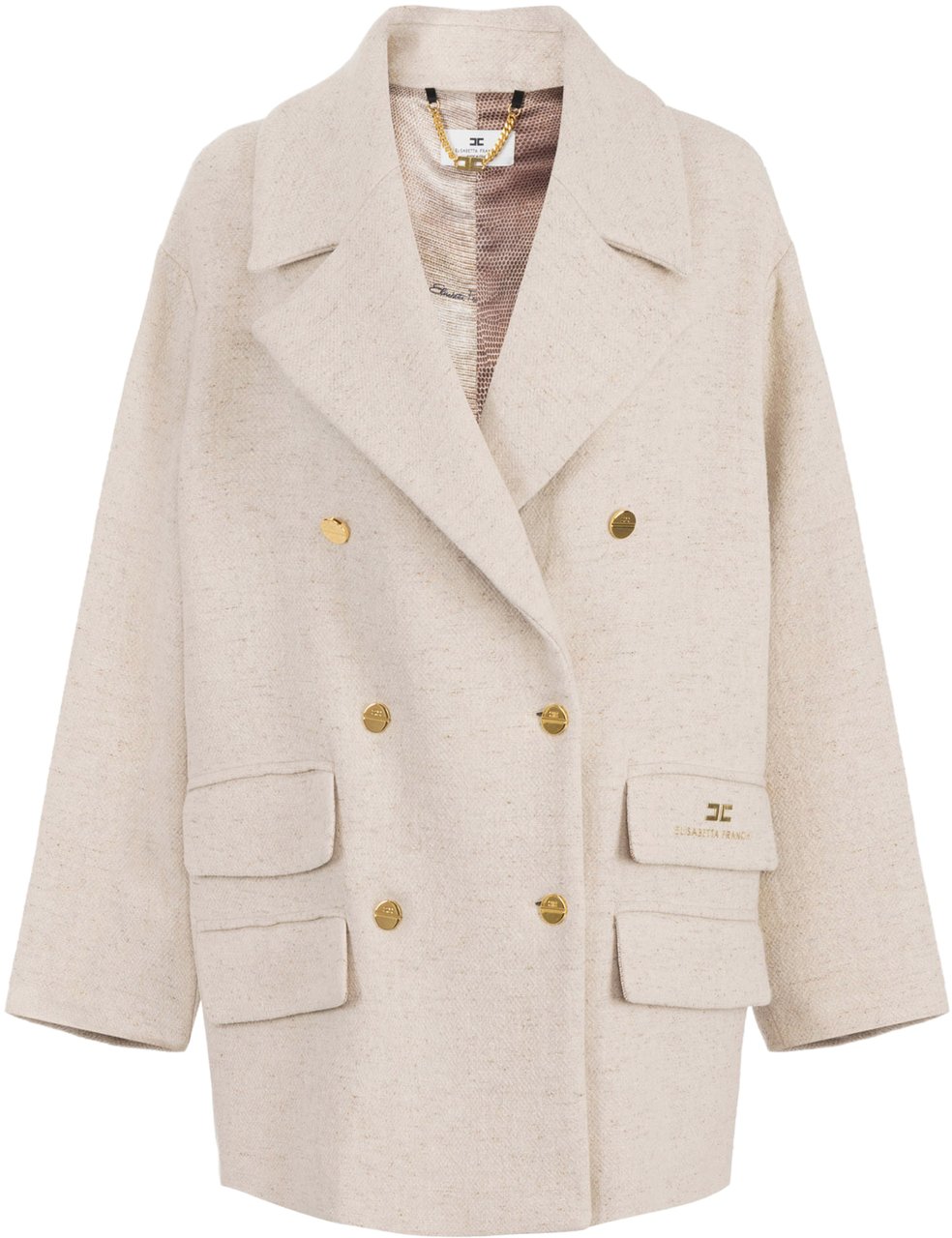 Elisabetta Franchi Coats Milk Wit