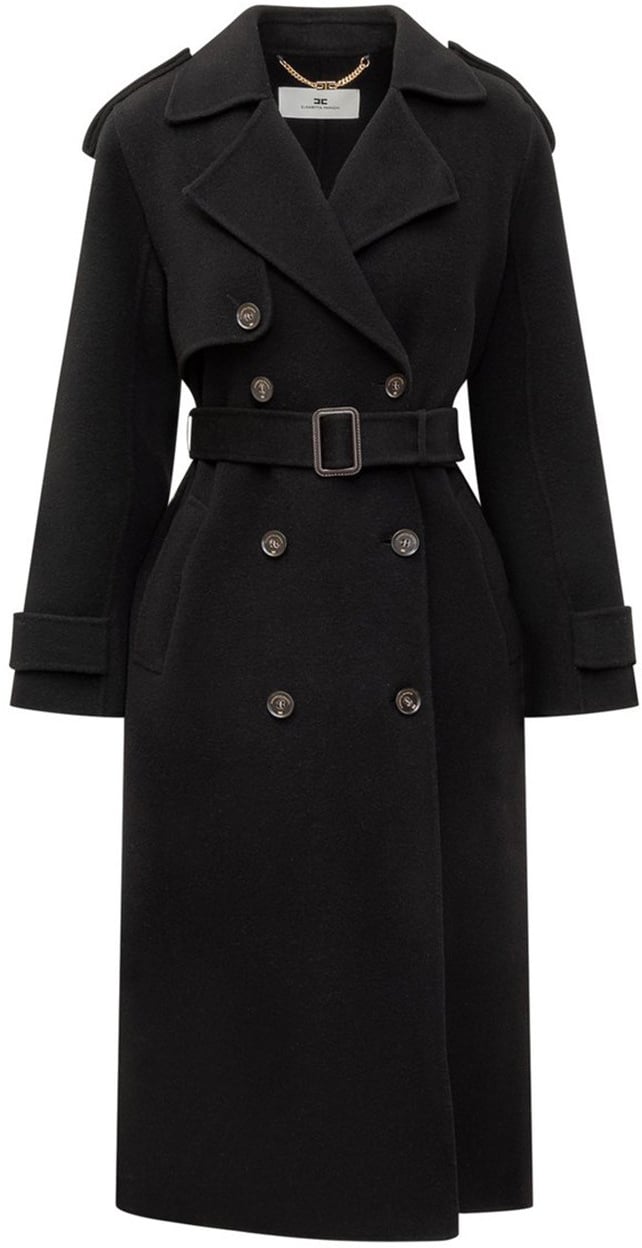 Elisabetta Franchi Coats Black Zwart