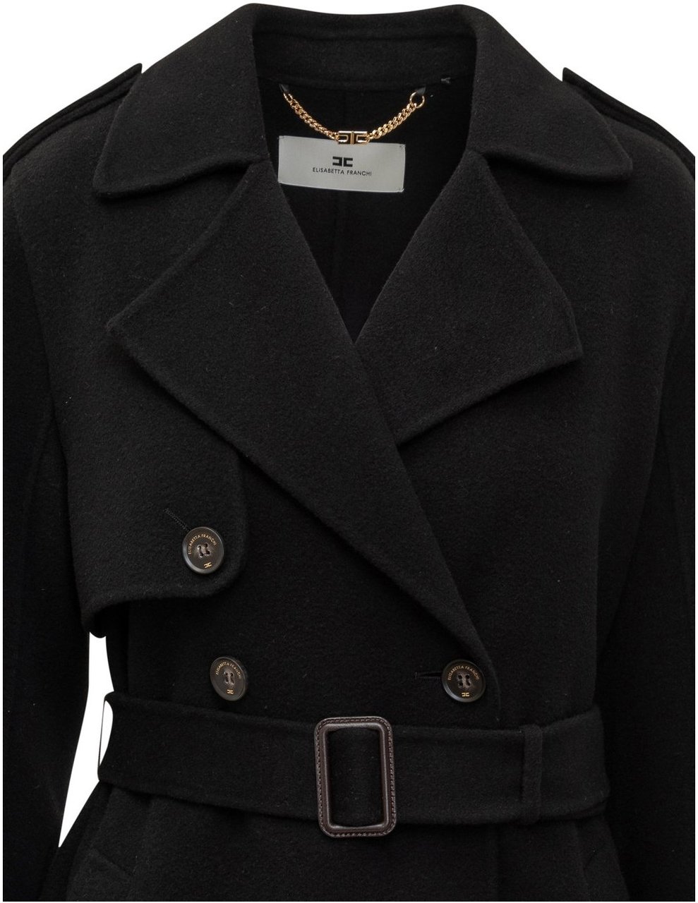 Elisabetta Franchi Coats Black Zwart