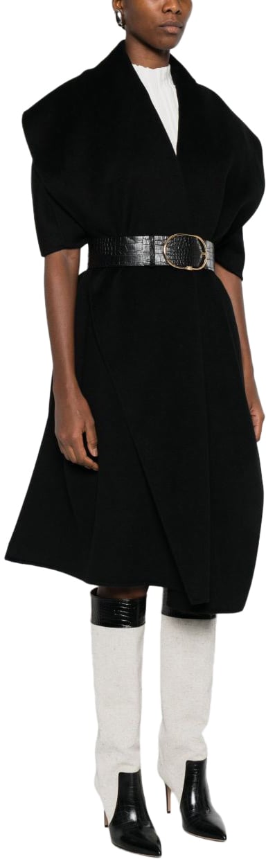 Elisabetta Franchi Coats Black Zwart