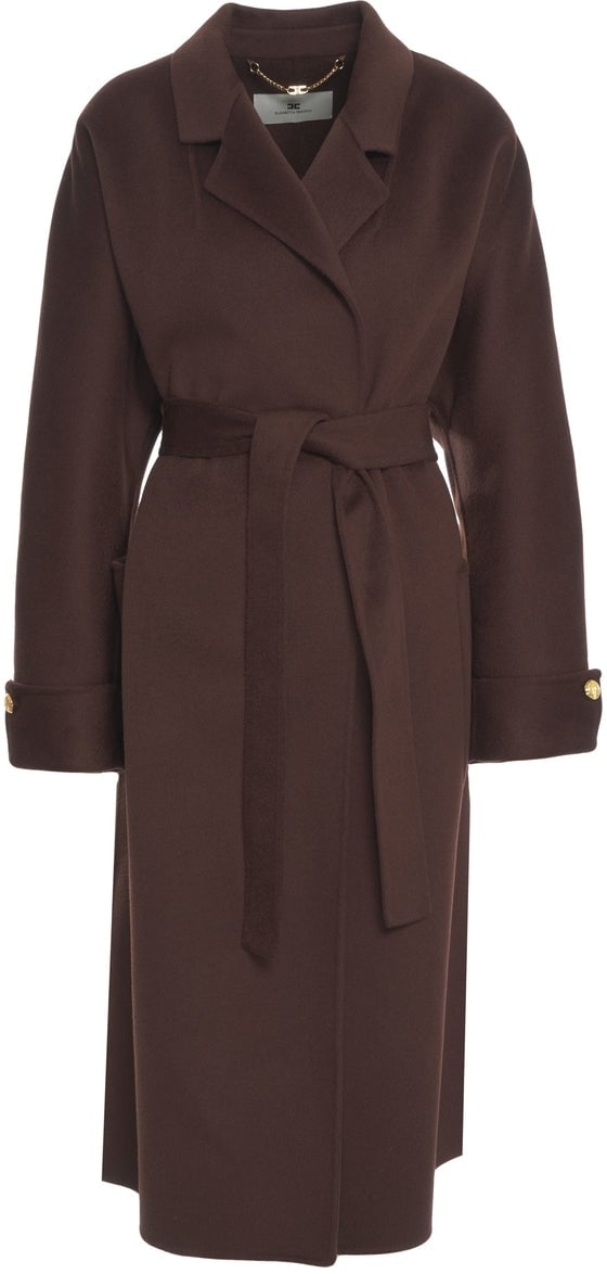 Elisabetta Franchi Wool blend coat Bruin