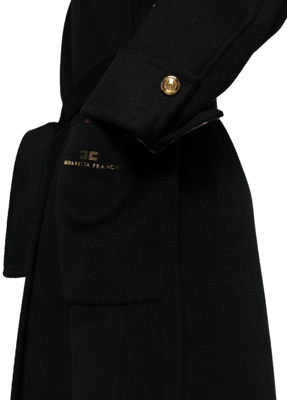 Elisabetta Franchi Coats Black Zwart