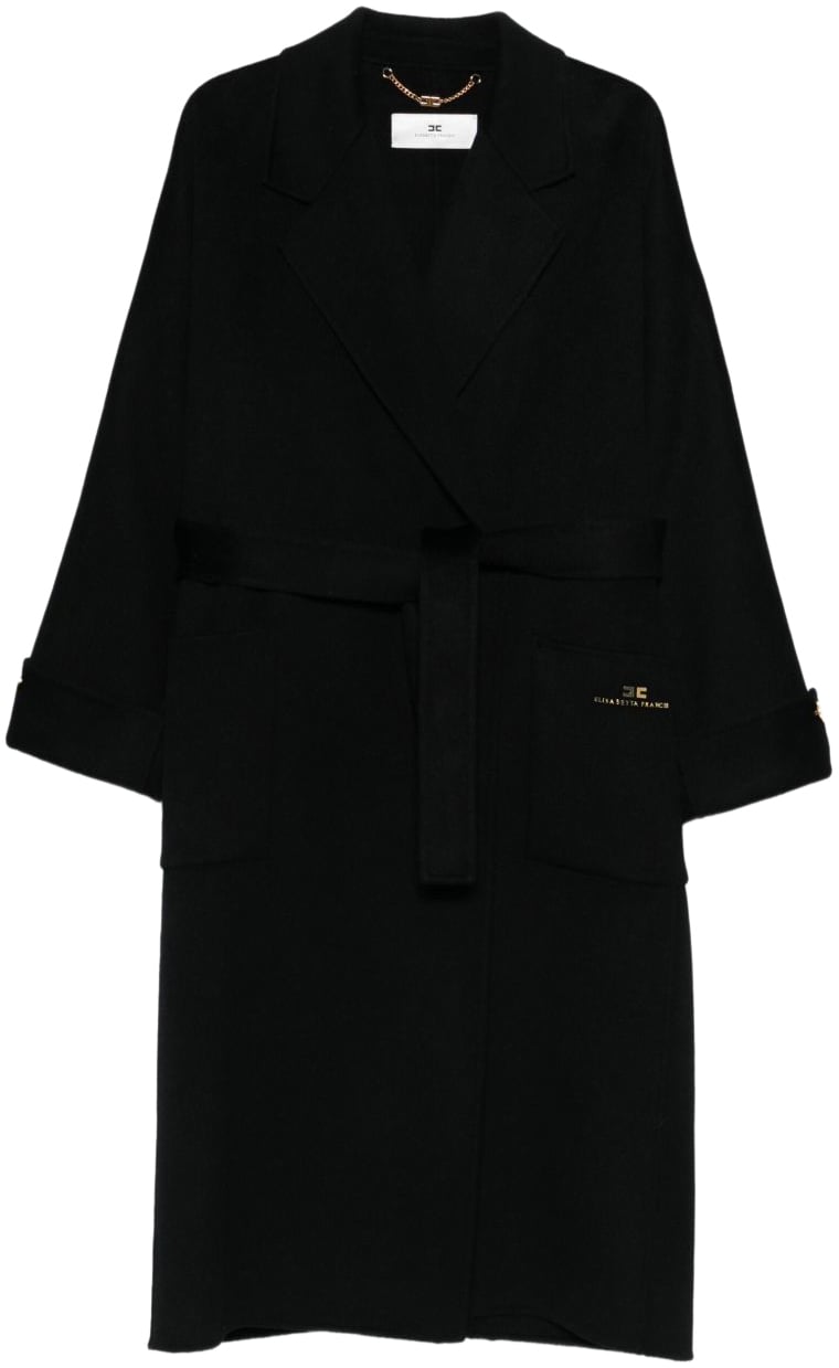Elisabetta Franchi Coats Black Zwart