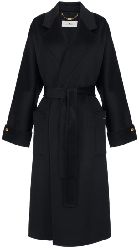 Elisabetta Franchi Coats Black Zwart