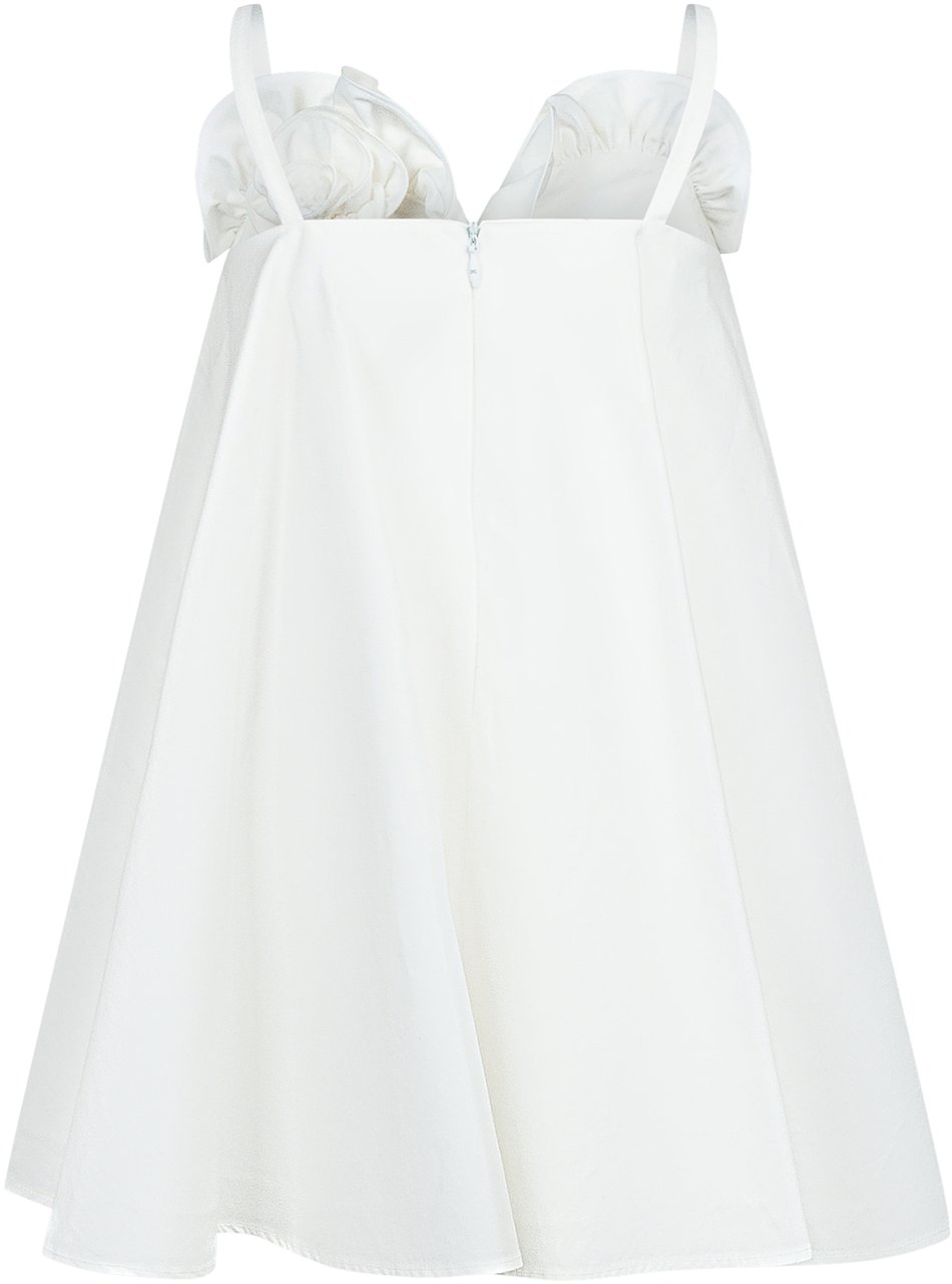 Elisabetta Franchi Abito Bianco con Spalline e Applicazione Wit