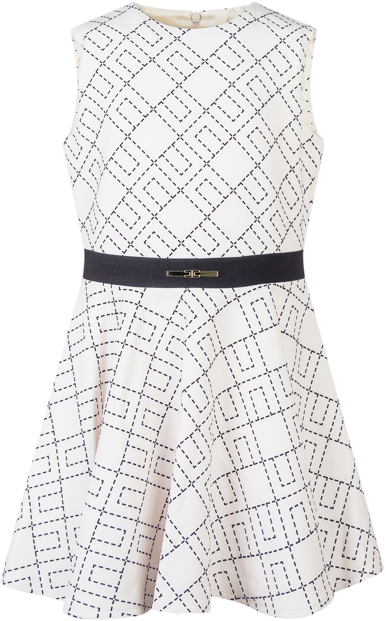 Elisabetta Franchi Elisabetta Franchi Kids Abito Bianco con Cintura Wit