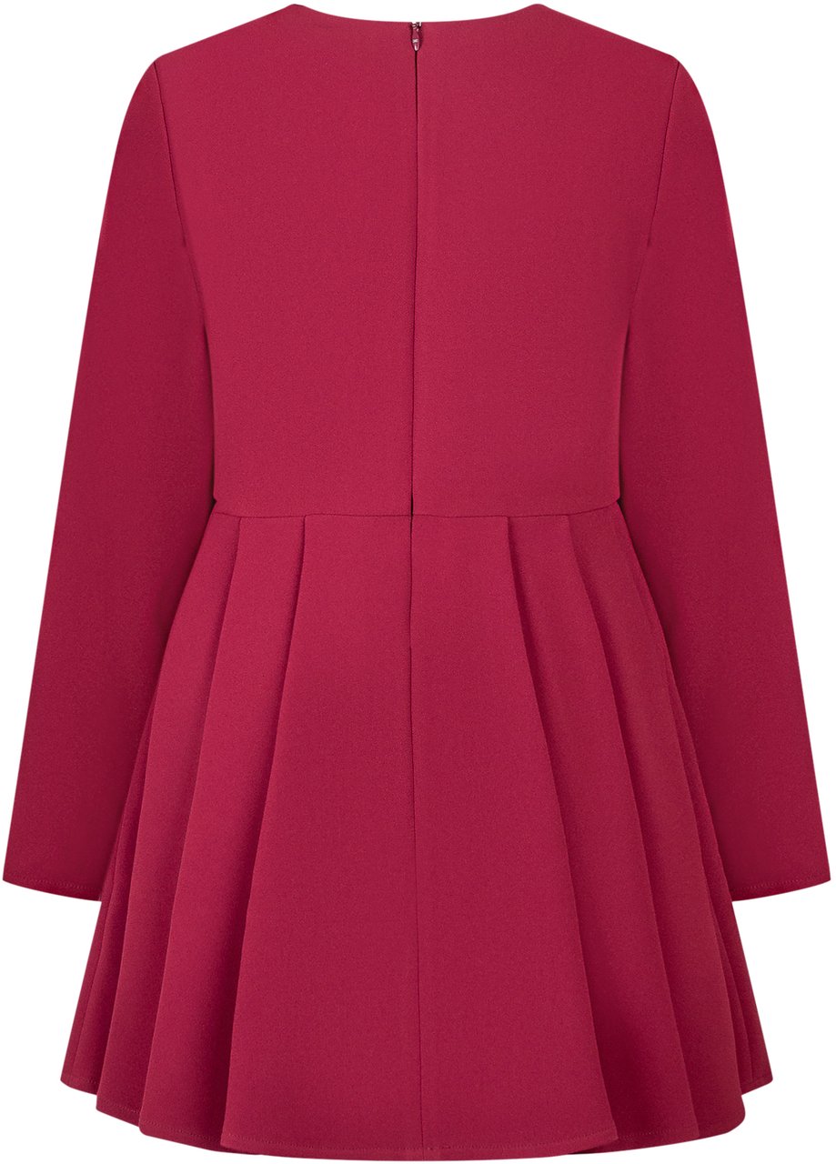 Elisabetta Franchi Elisabetta Franchi Kids Abito Bordeaux con Logo Gioiello Rood