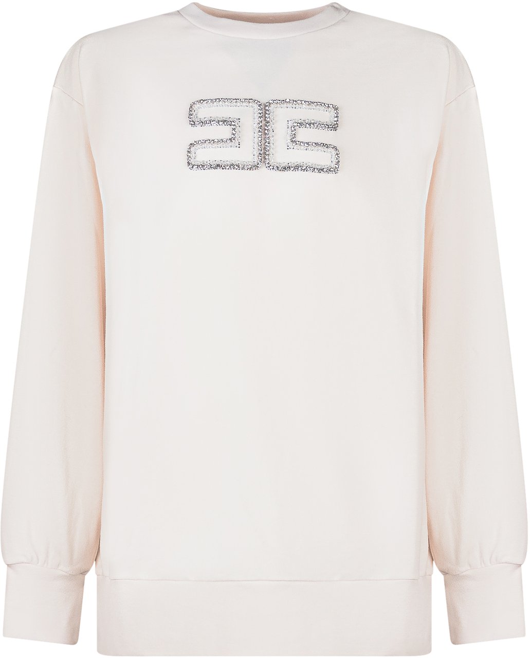 Elisabetta Franchi Elisabetta Franchi Kids Felpa Rosa con Logo Strass Wit
