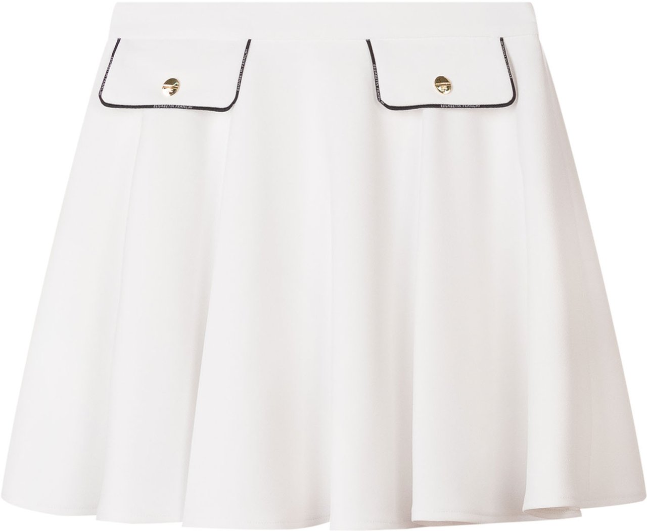 Elisabetta Franchi Gonna in Crepe con Tasche con Patta Wit