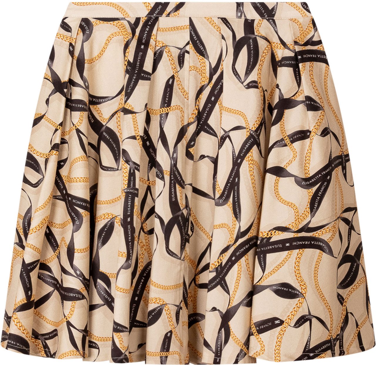 Elisabetta Franchi Gonna a Ruota Stampata Beige
